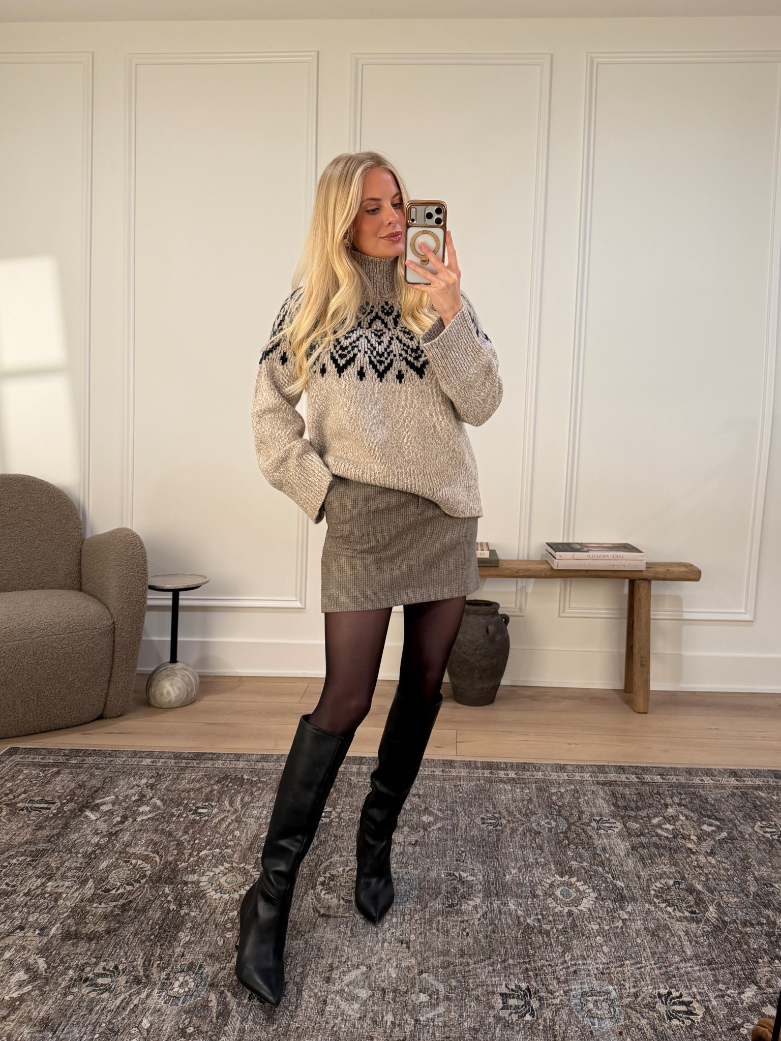 Wearing a medium in sweater, 6 in skirt (sized up for pregnancy, run tts), boots are tts! #kathleenpost

Black Friday Sale, cyber week, cyber Monday, winter fashion, winter outfit, holiday outfit

#LTKSeasonal #LTKCyberWeek #LTKSaleAlert