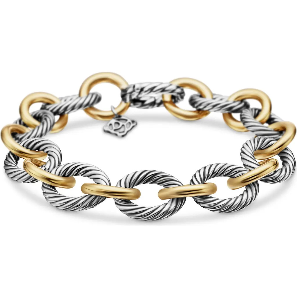 David Yurman Oval Link Chain Bracelet in Sterling Silver with 18K Gold, 12mm in Two Tone at Nordstrom, Size 8.25 | Nordstrom