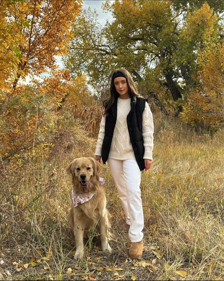 The outfit is cute but G will always be cuter🧸🐾🍁saved my fave pic for last>>>
.
.
.
.
.
.
.
Comfy fall outfit, cozy outfit for fall, fall outfit ideas, ootd, outfit inspo, Pinterest aesthetic, cable knit sweater, puffer vest, minimal style, uggs outfit, dog walker chic, fall aesthetic, fall vibes, #fallfashion #fallcolors #pinterestinspired #casualoutfitideas #falloutfitideas 

#LTKSeasonal #LTKstyletip #LTKHalloween