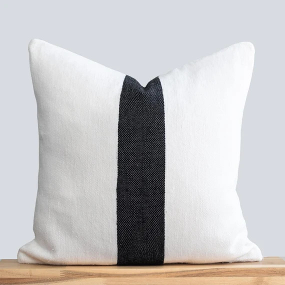 Tomé Moroccan Pillow Cover  Black and White Pillow Striped | Etsy | Etsy (US)
