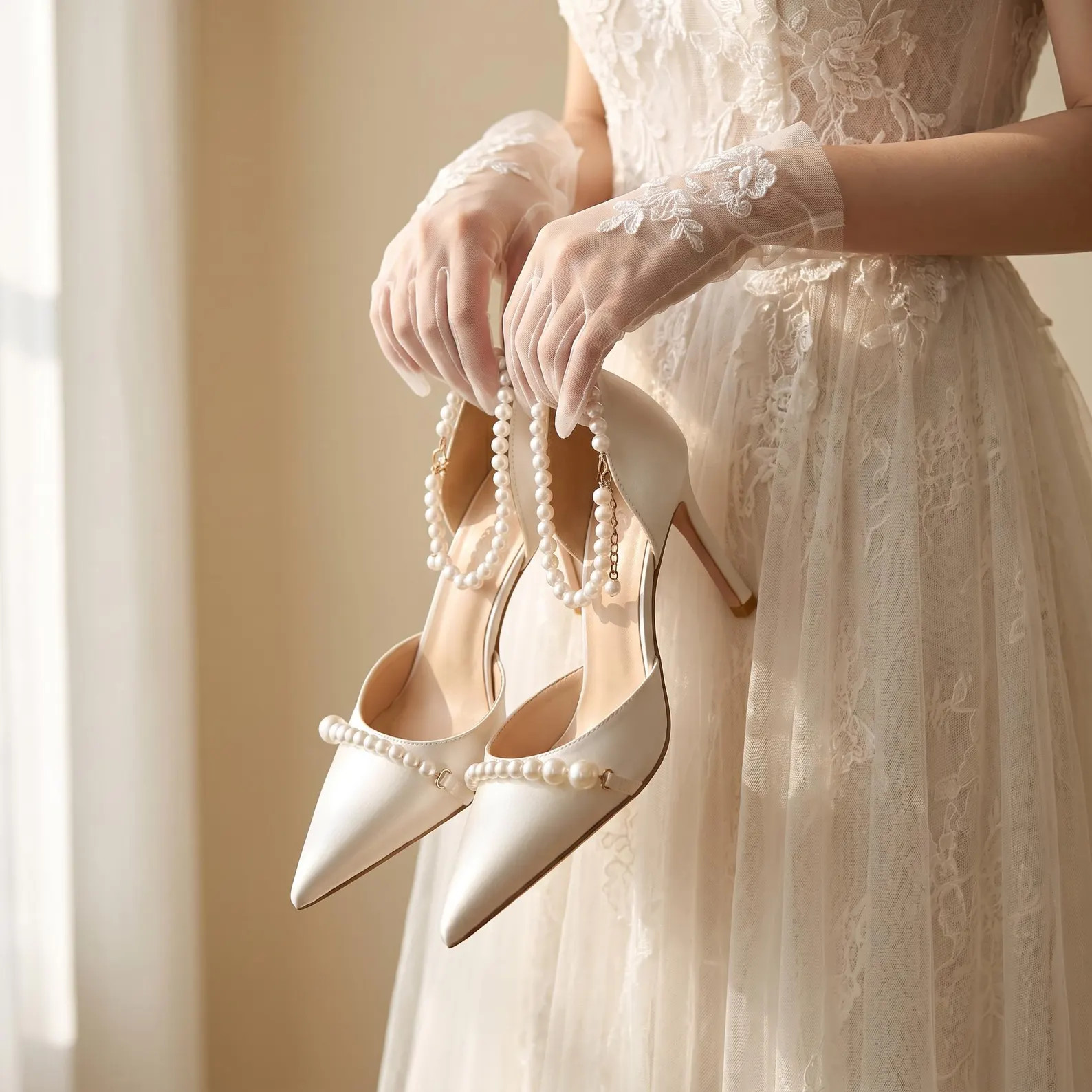 Pearl Bridal Heels, White & Black Satin Pumps, Bridal Shoes with Pearl Strap, Elegant Wedding Hee... | Etsy (Global)