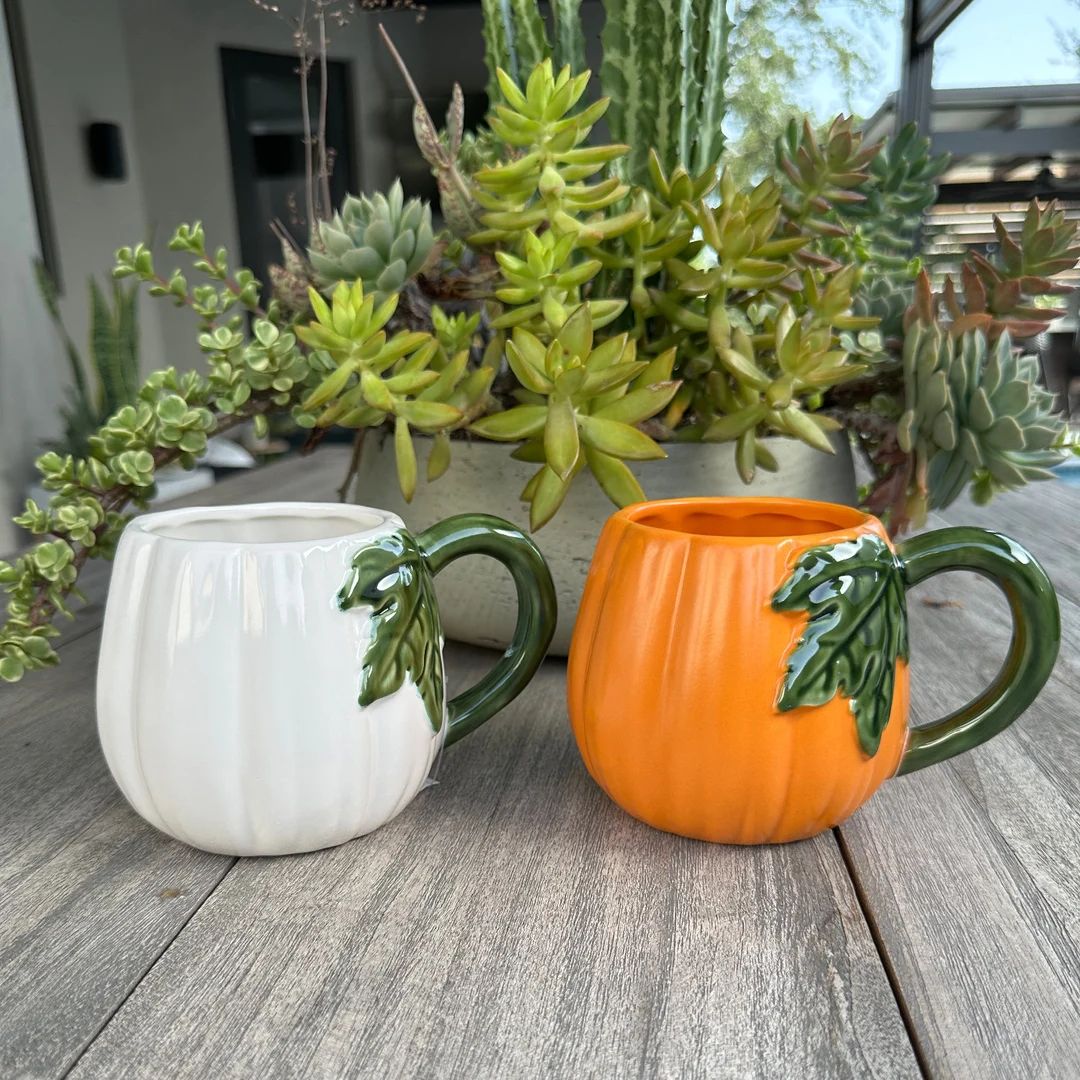 Pumpkin Mug, Fall Thanksgiving Cup, Kitchen Decor Mug | Etsy (US)