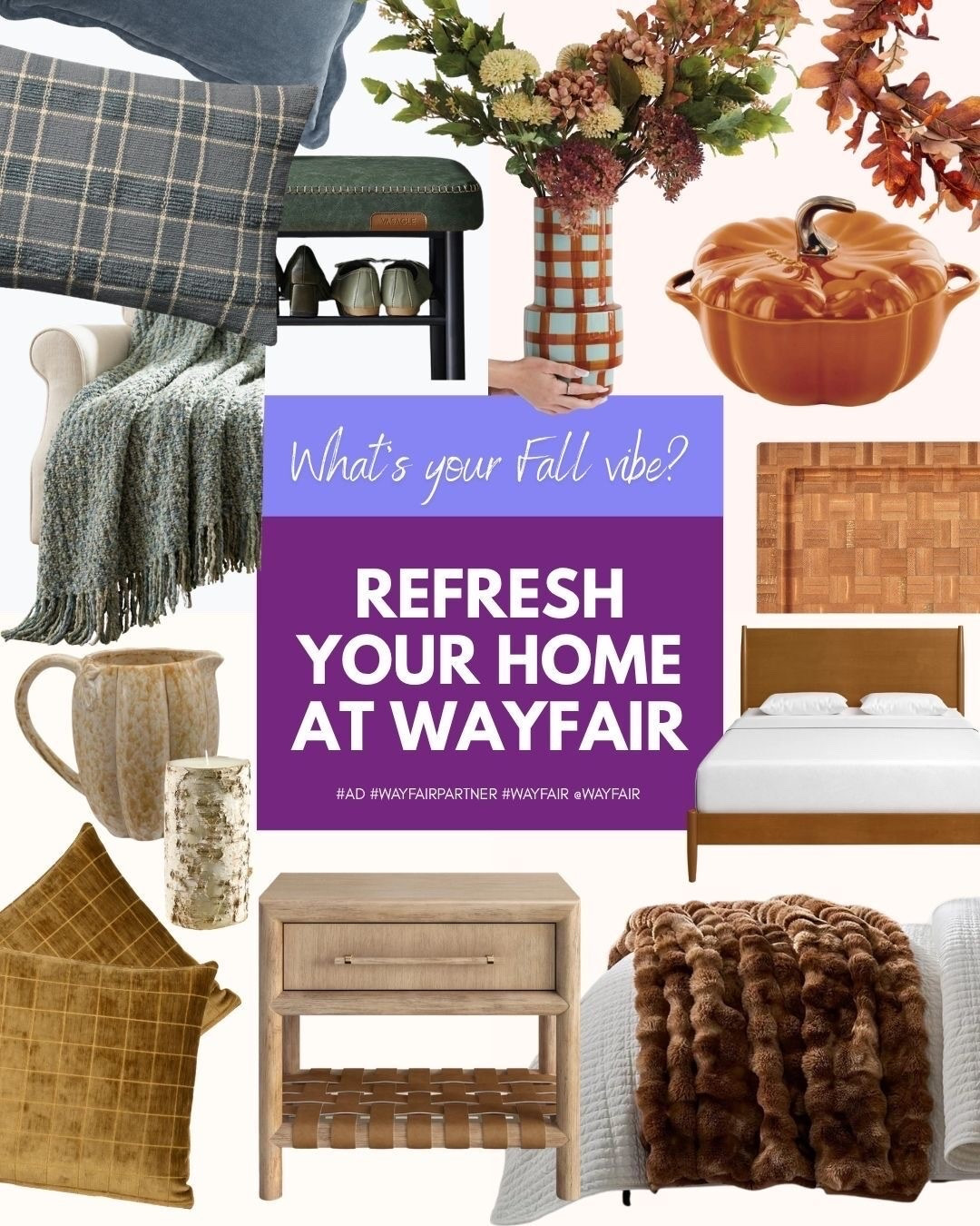 #ad 🍂 What’s your fall vibe? Are you feeling cozy browns, pumpkin spice oranges, golden yellows, or moody blues? 👀 We picked out some fall-ready Wayfair home refresh pieces for every kind of autumn aesthetic. Shop the Wayfair Fall Home Refresh and find your vibe! 🤎 #WayfairPartner #Wayfair  @Wayfair 

 #LTKSeasonal #LTKHome #LTKSaleAlert