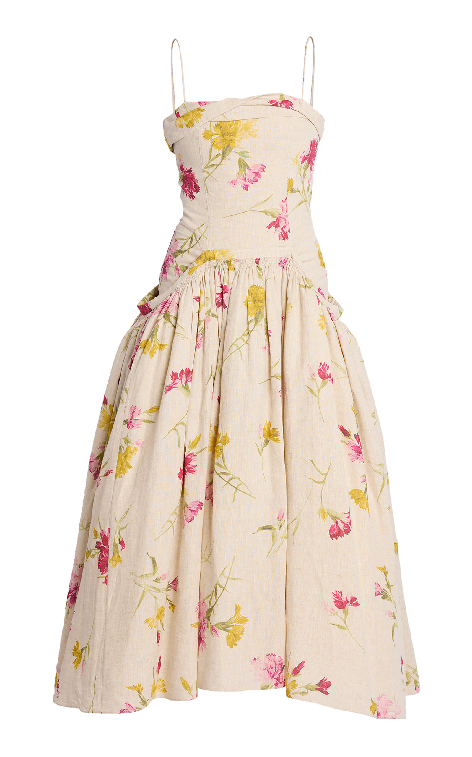 Full-Skirt Linen Midi Dress | Moda Operandi (Global)