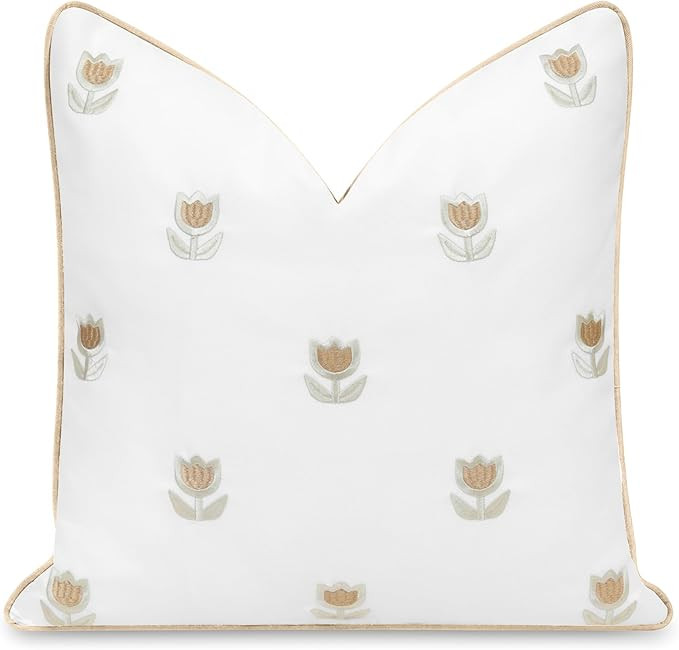 Hofdeco Premium Coastal Patio Indoor Outdoor Throw Pillow Cover Only, 20”x20” Water Repellent... | Amazon (US)