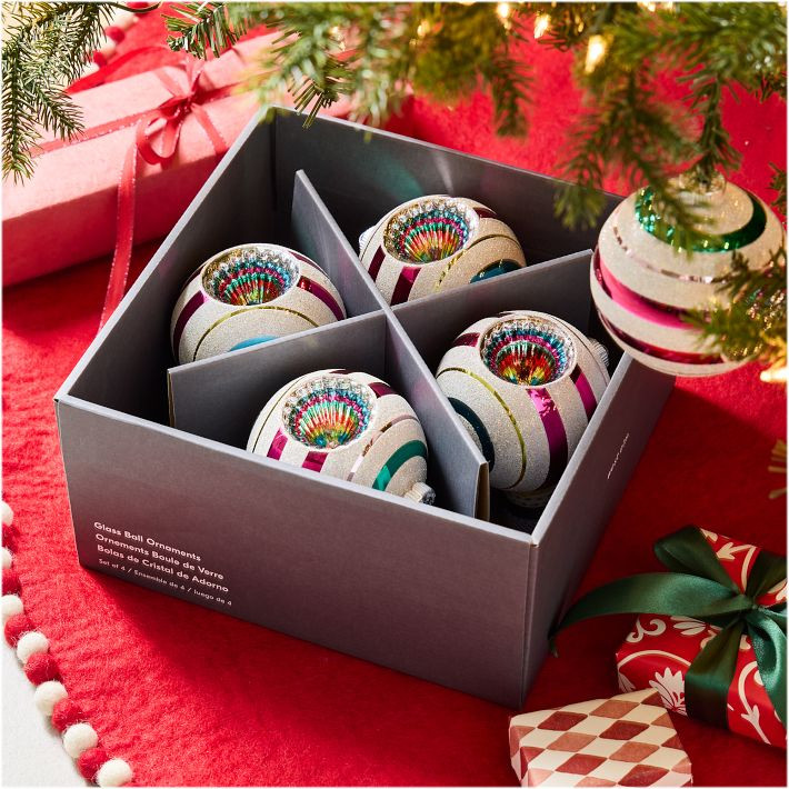 Shiny-Brite™ Round Ornaments (Set of 4) | West Elm (US)