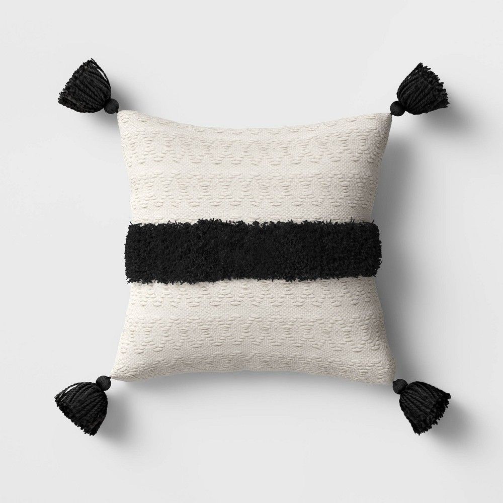 Outdoor Tasseled Throw Pillow /White - Opalhouse™ | Target