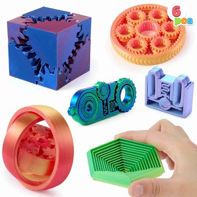 JOYFY 6PCS 3D Printed Fidget Toys Spin Fractal Click Gear Fidget Toy Metallic Color  Favors ADHD, Autism, Kids&Adults, Party Favors Desktop Deco Gift | Target