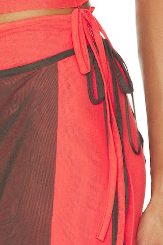 Alyna Contrast Skirt in Bitter Chocolate & Flame | Revolve Clothing (Global)