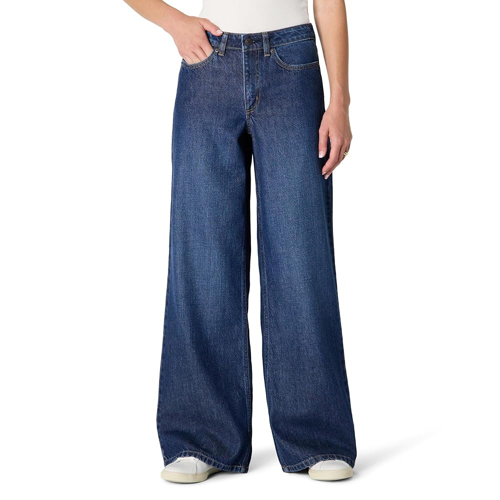 Amazon Essentials Women's Ultra Soft Mid-Rise Wide Leg Jean | Amazon (US)