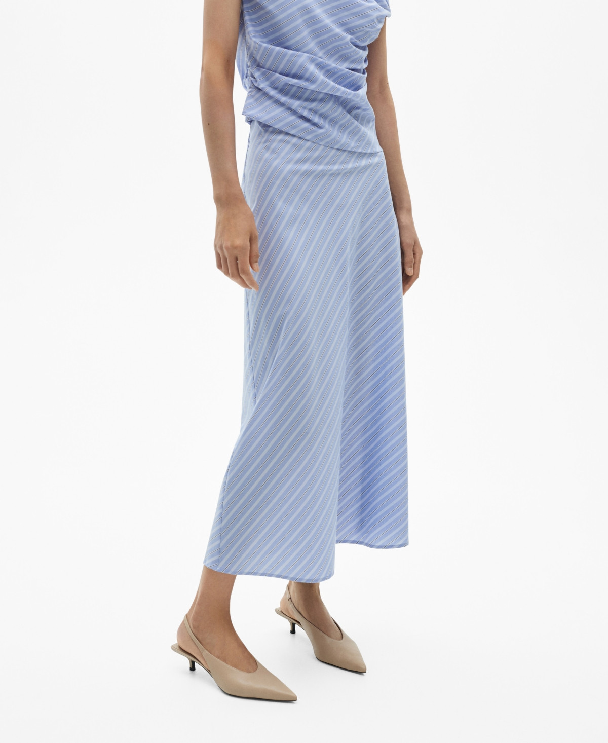 Mango Women's Striped Midi Skirt - Blue | Macy's