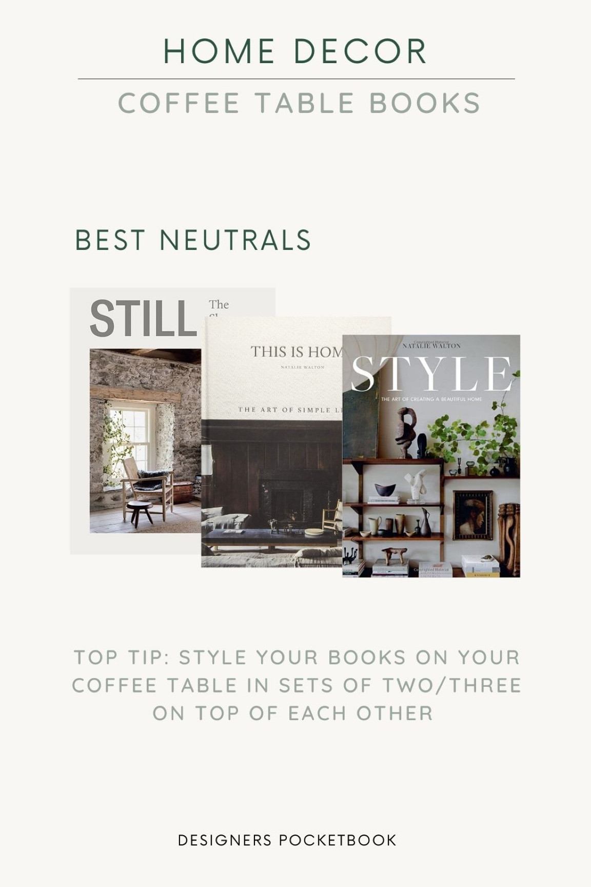 My favourite neutral coffee table books! Stack them to create more interest on your coffee table #coffeetable #books #homedecor #homestyling #interiorstyling

#LTKunder50 #LTKhome #LTKstyletip