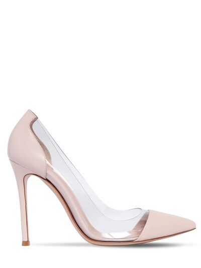 GIANVITO ROSSI, 100mm plexi & nappa leather pumps, Blush, Luisaviaroma | Luisaviaroma