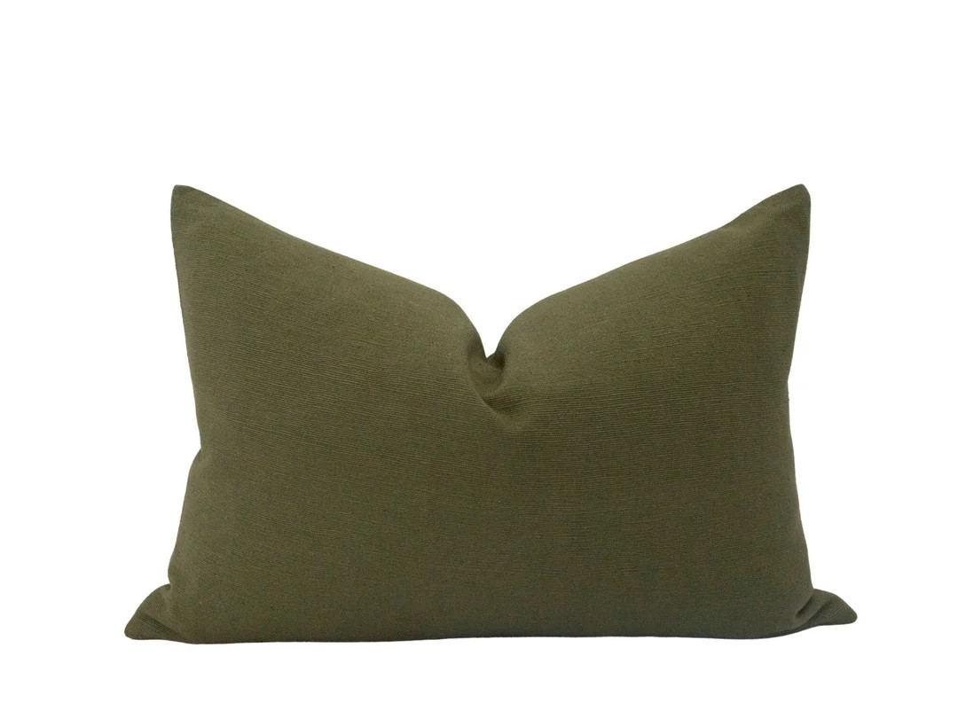 FORREST Dark Moss Green Handwoven Pillow Cover Forest Green - Etsy | Etsy (US)