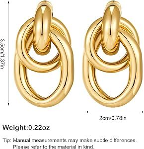 Gold Geometric Drop Dangle Earrings for Women Long Link Dangle Earrings Jewelry Gift | Amazon (US)