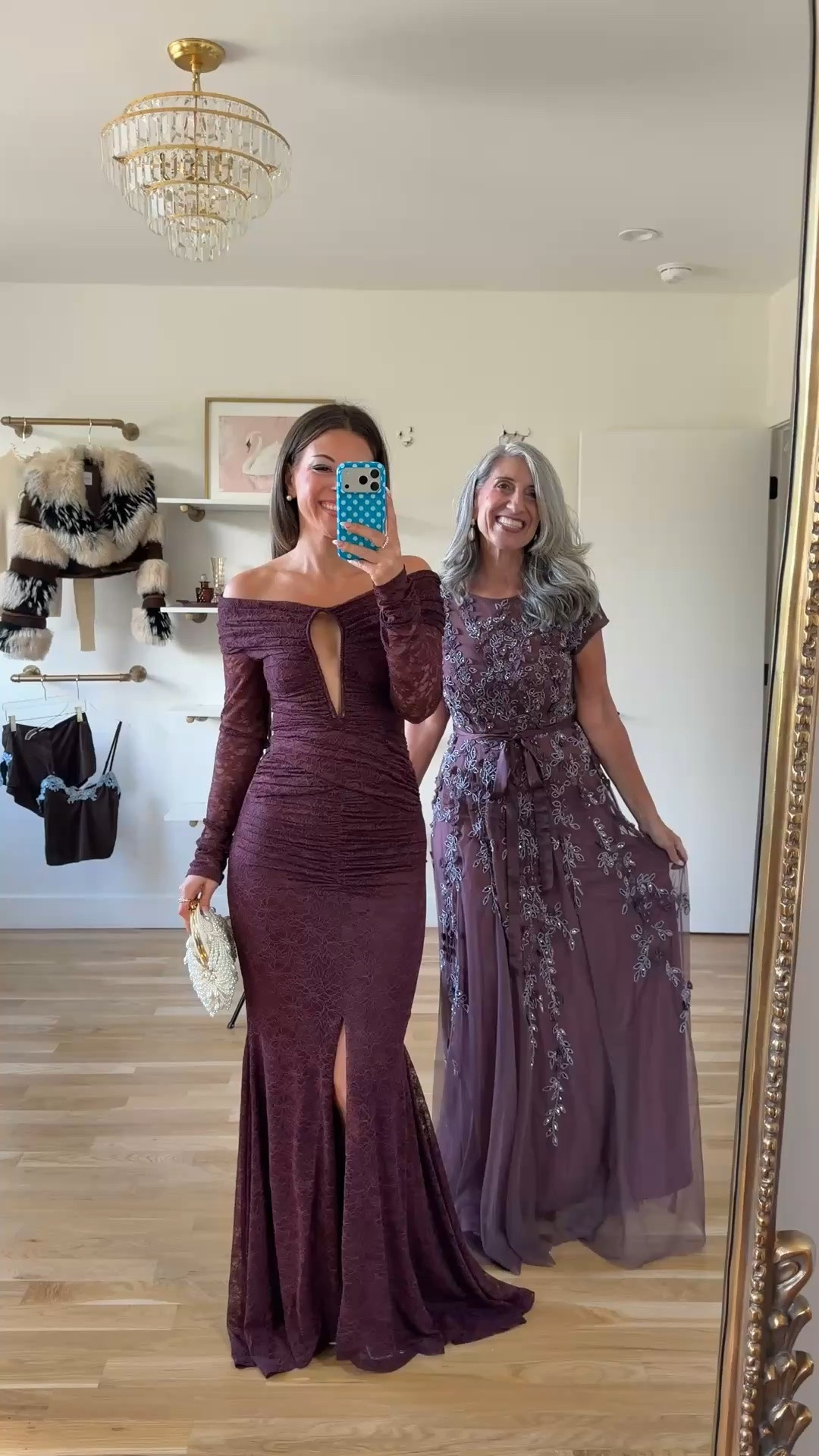 plum lace dress with an off-the-shoulder neckline, keyhole cutout, and front slit,  mauve beaded dress with a round neckline, short sleeves, and a tied waist mom and me formal wedding guest and mother of the bride dresses 💍✨

revolve code: tulip
mac duggal code: emerson10

I’m 5’4” and wear a size small/2 

mom is 5’4” and wears a medium/6


fall wedding guest dresses, wedding guest dresses, cocktail dresses, semi-formal dresses, black tie wedding guest dresses, destination wedding guest dresses, garden party dresses, wedding guest outfit ideas, mom & me outfits, mom & me dresses, matching outfits, mother daughter outfits, family photo outfits, wedding guest dresses, mother of the bride, mother of the groom, wedding guest outfit ideas