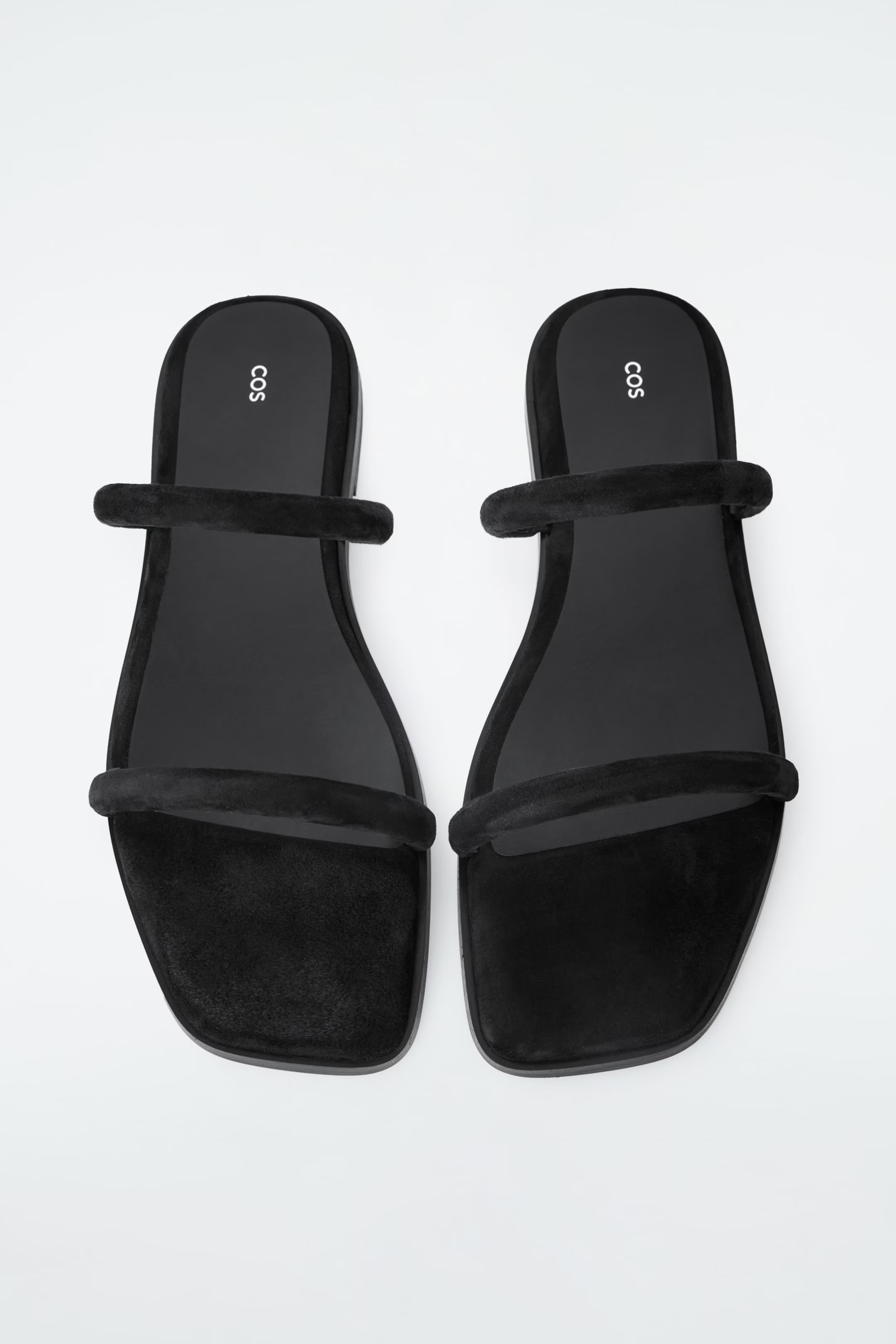 MINIMAL SUEDE SANDALS - BLACK | COS UK