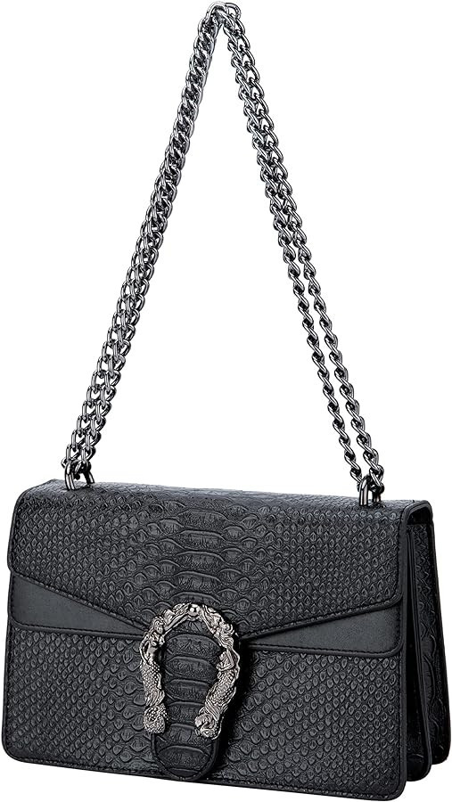DEEPMEOW Leather Shoulder Bag Chain Purse for Women - Fashion Crossbody Bags Snake Print Underarm... | Amazon (US)