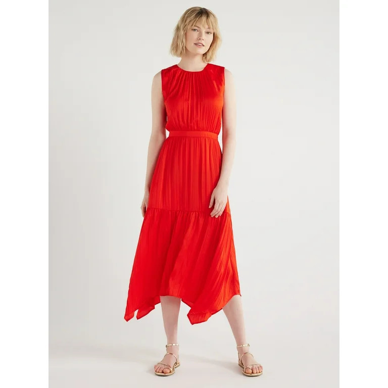 Scoop Women's Sleeveless Handkerchief Hem Dress, Sizes XS-XXL - Walmart.com | Walmart (US)