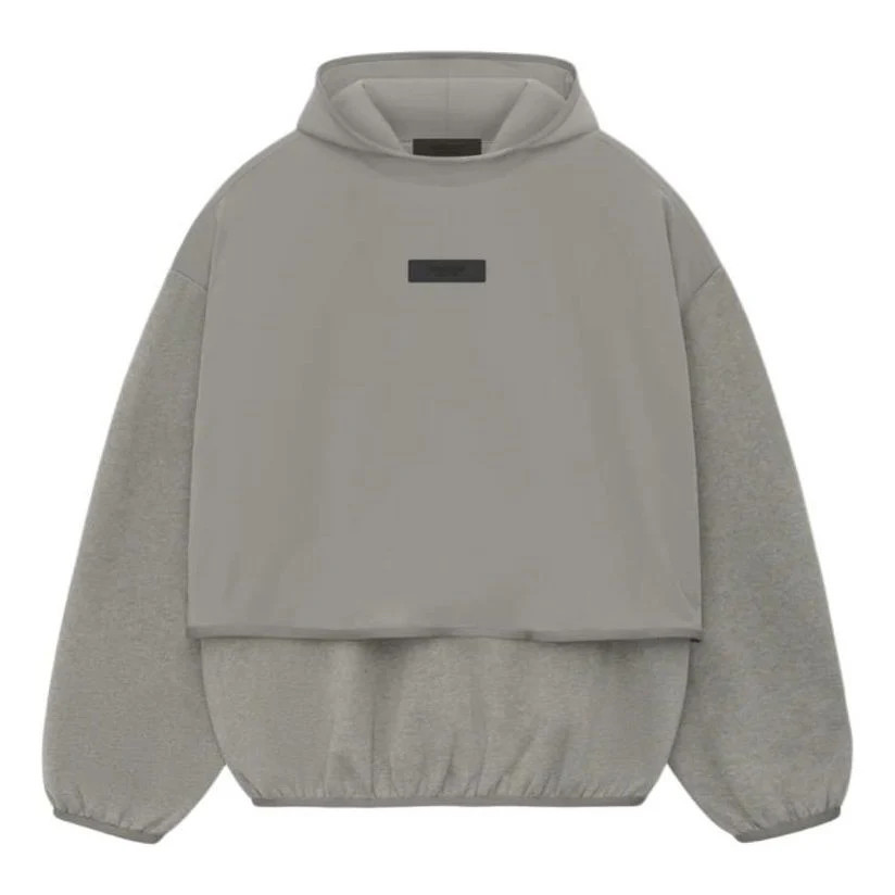 Fear of God Essentials Nylon Fleece Hooded Sweatshirt 'Dust Heather Grey' | KICKS CREW
