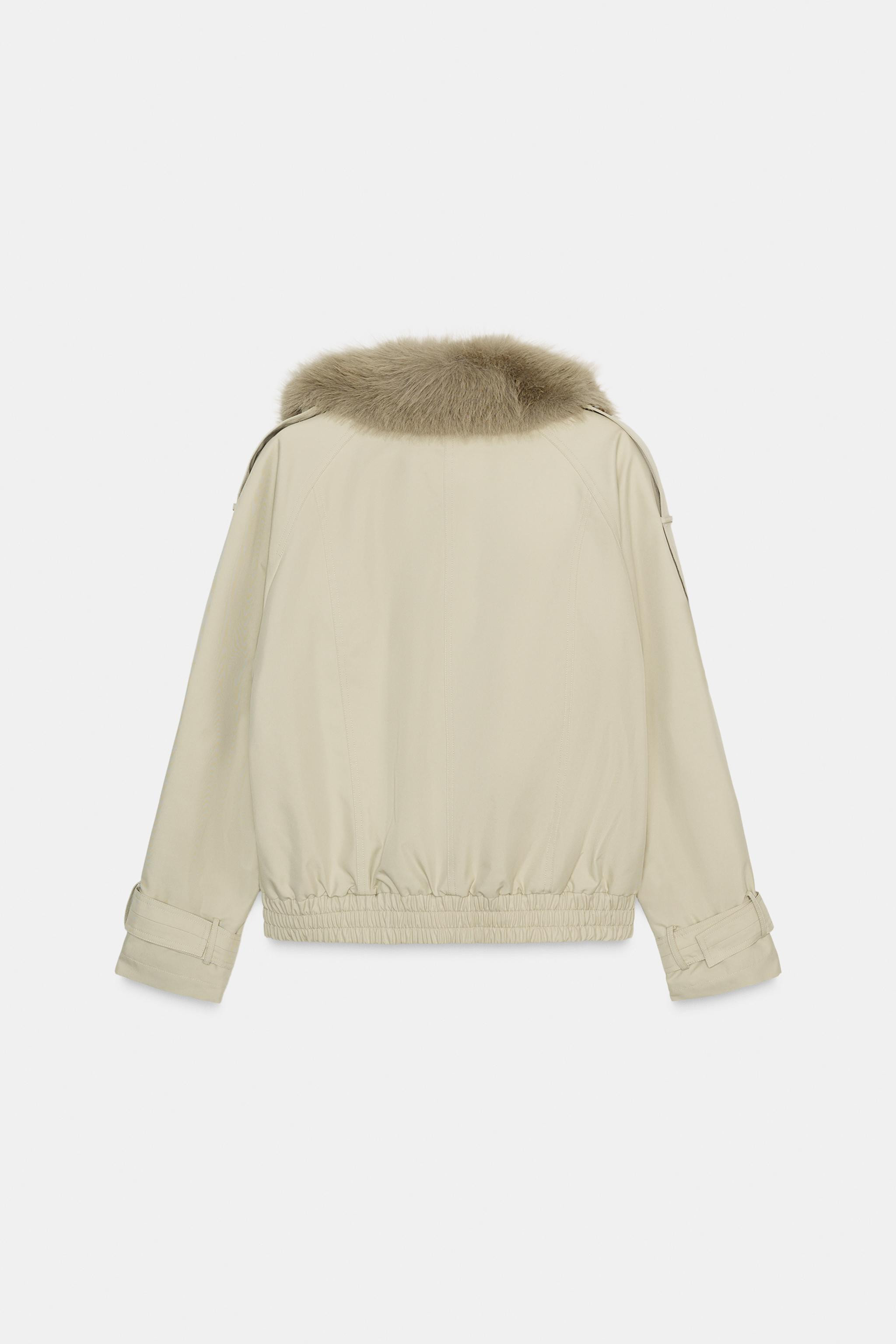 QUILTED TRENCH COAT WITH FAUX FUR COLLAR ZW COLLECTION | Zara US