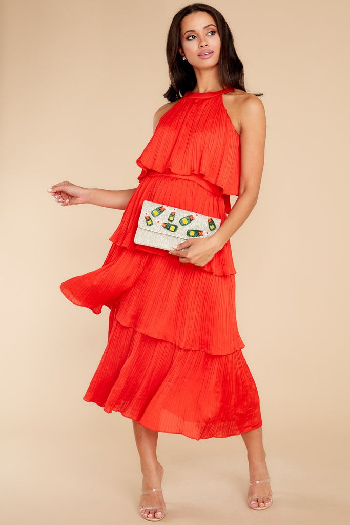 Feeling Groovy Red Midi Dress | Red Dress 