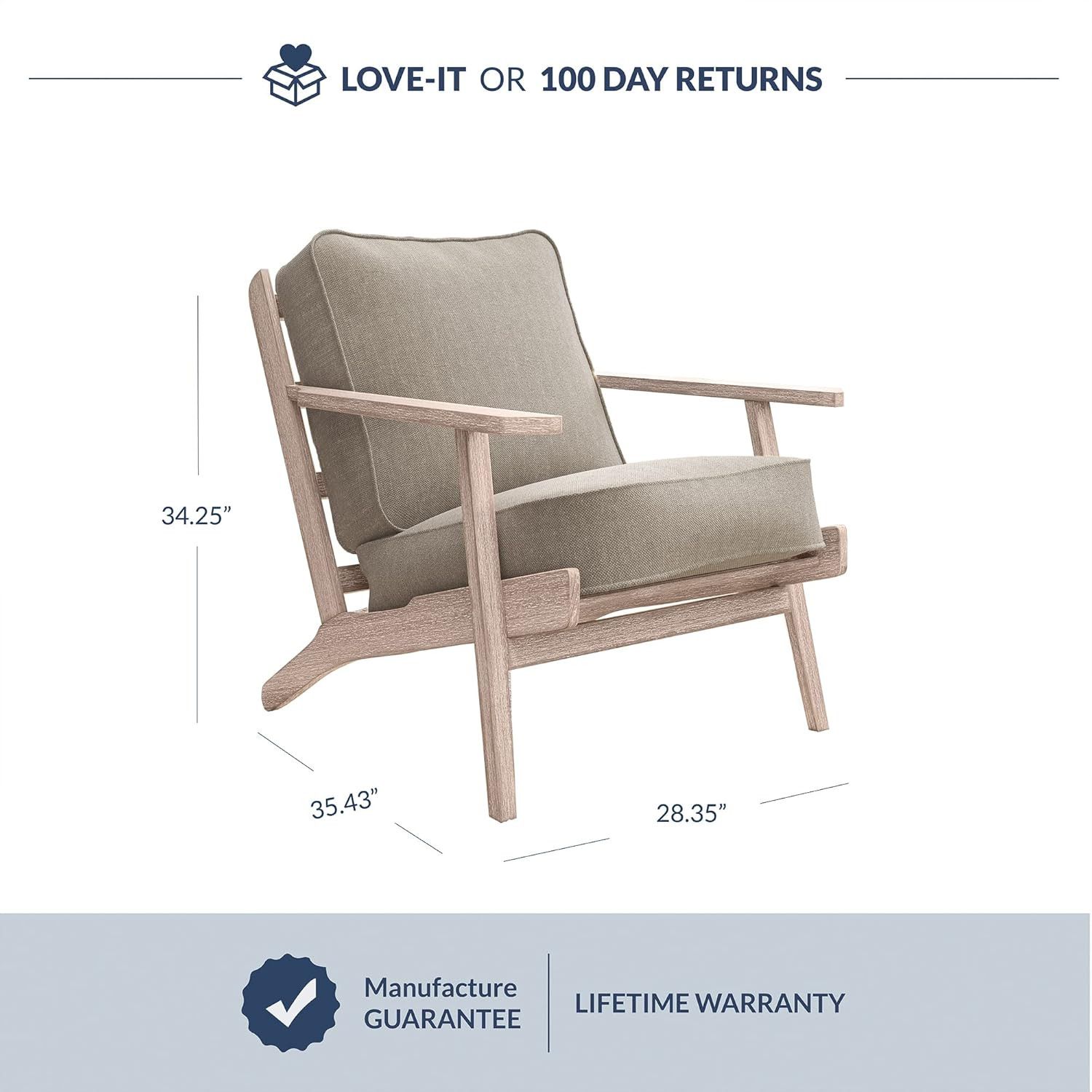 Amazon.com: BELLEZE Mid Century Modern Upholstered Linen Armchair, Contemporary Vintage Accent Ch... | Amazon (US)