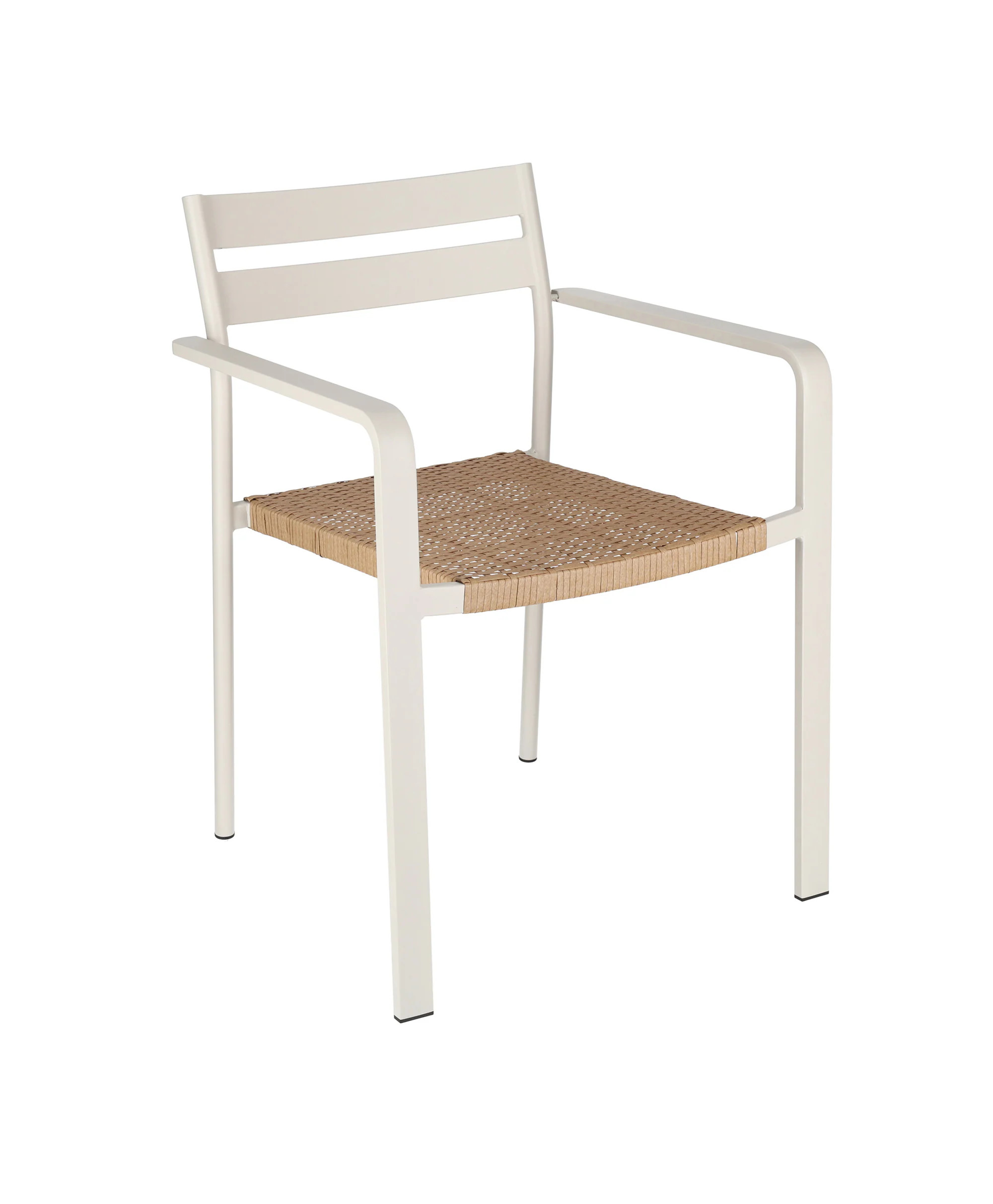 Style Selections Darcy Wicker Stackable White Steel Frame Stationary Dining Chair with Woven Seat | Lowe's