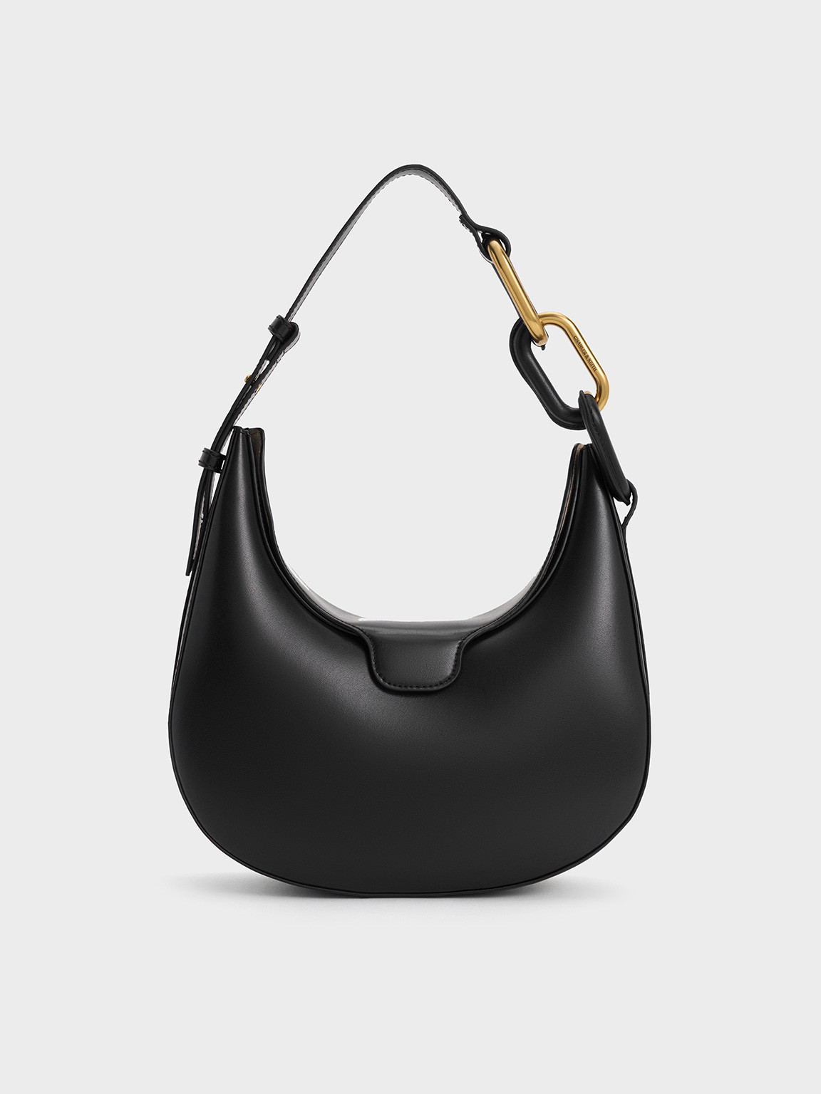 Kora Metallic-Accent Moon Bag
    
         - Black | Charles & Keith EU