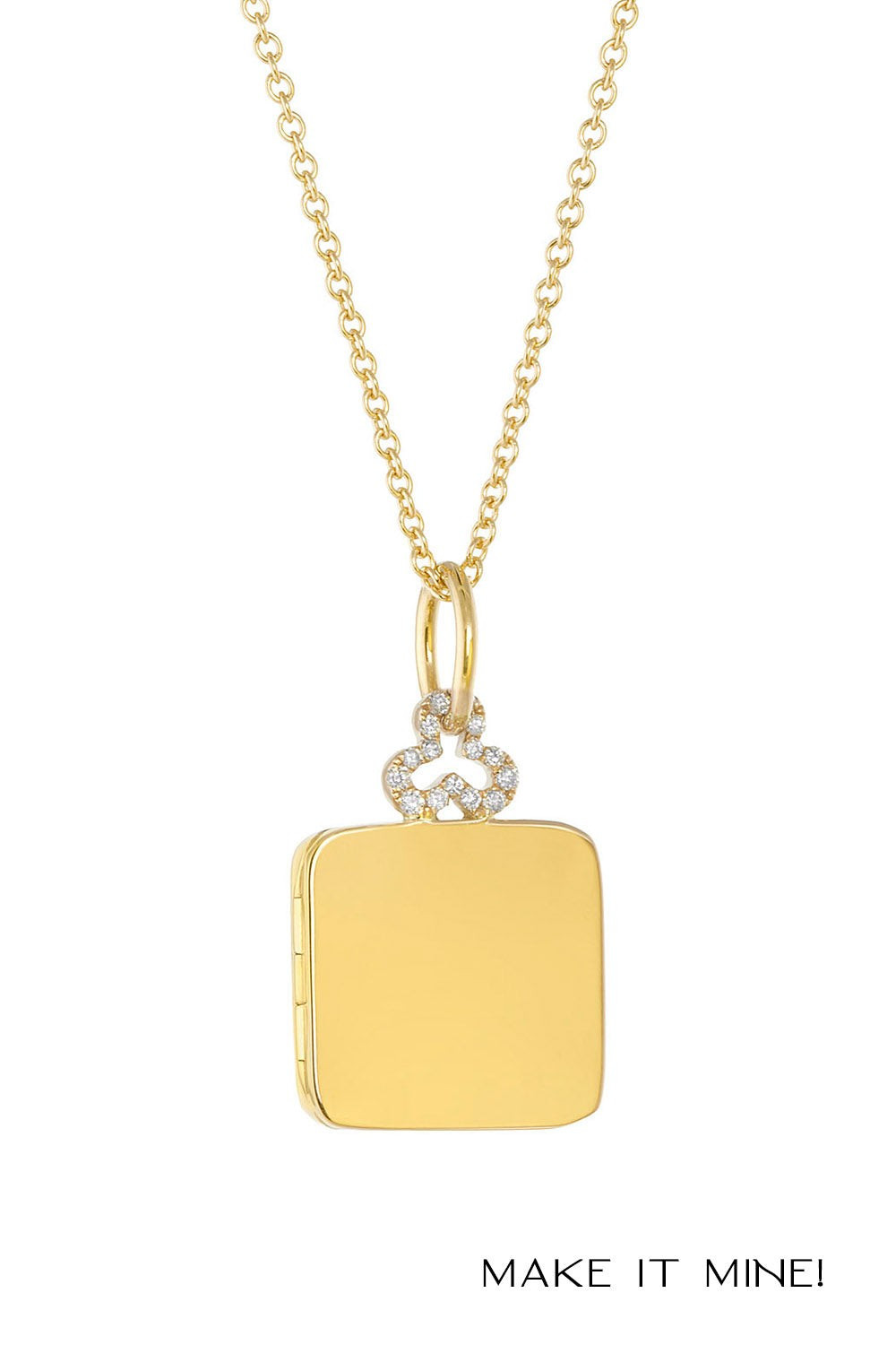 Classic Diamond Trefoil Pillow Locket in 18K Gold | Devon Woodhill