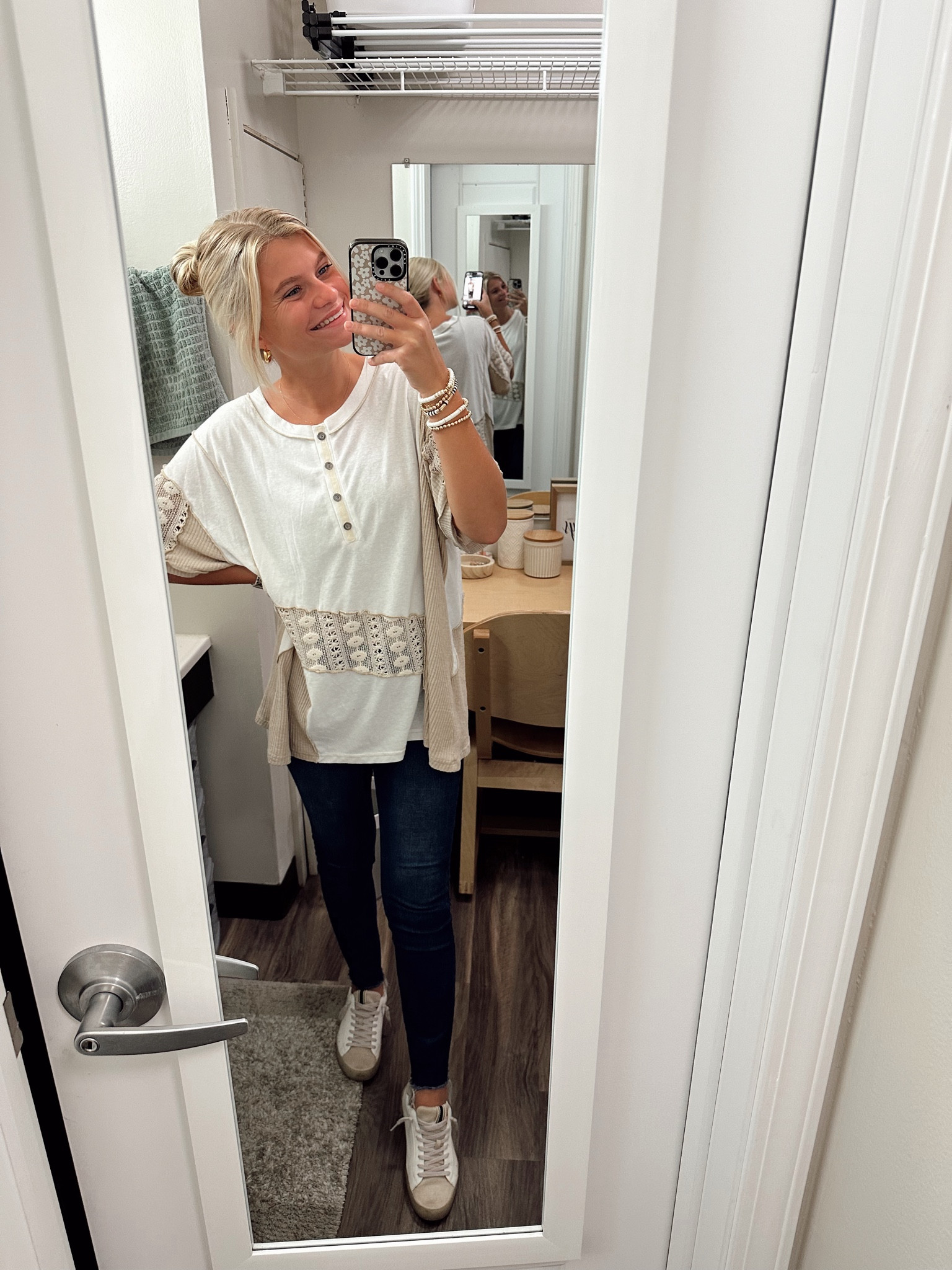 Shirt is from CK Squared. 
I linked similar jeans! 
I linked very similar shoes! 
All jewelry is linked! 

#LTKStyleTip #LTKFallSale #LTKSeasonal