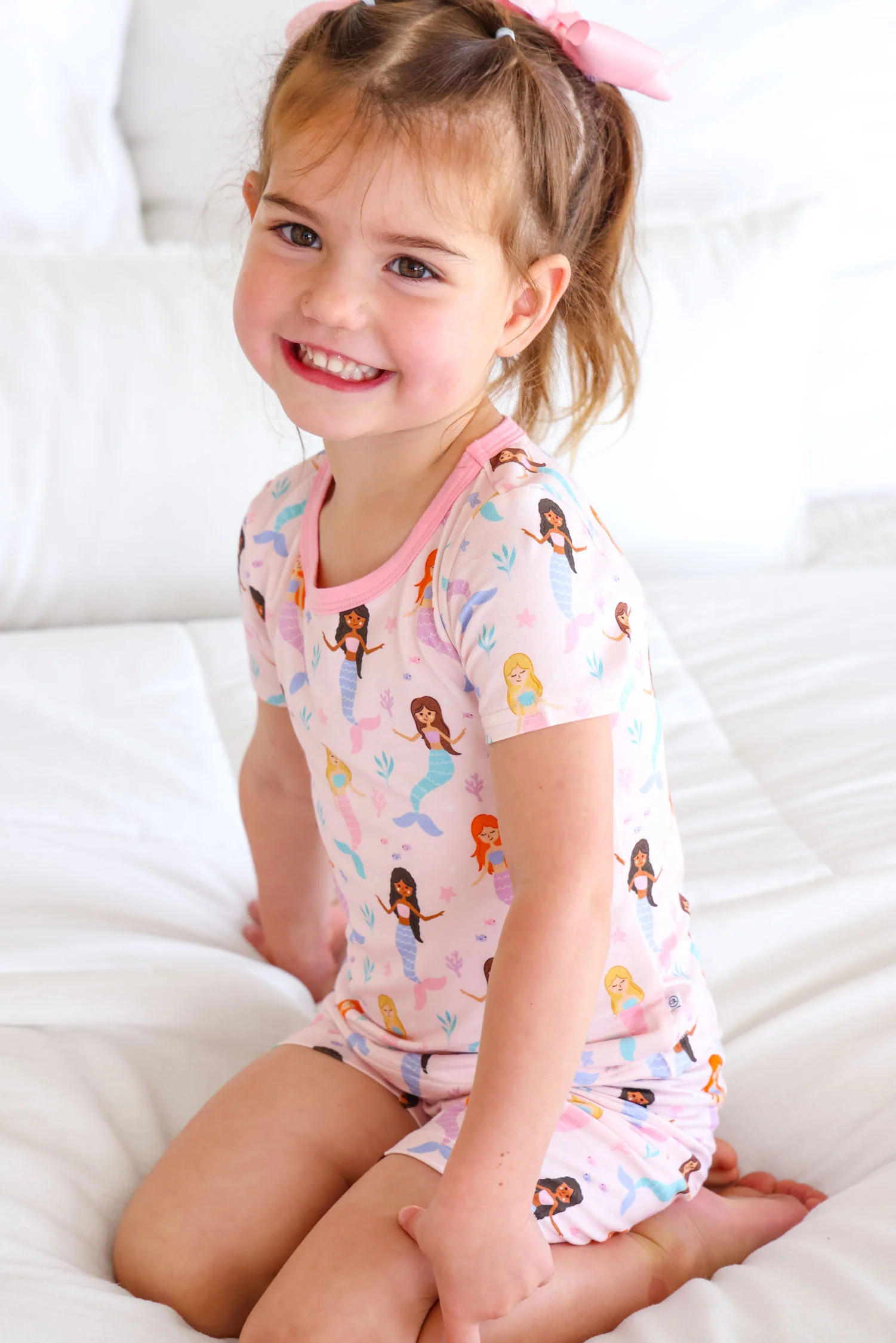 Two Piece Short Pajama Set | Let's Be Mermaids | Caden Lane