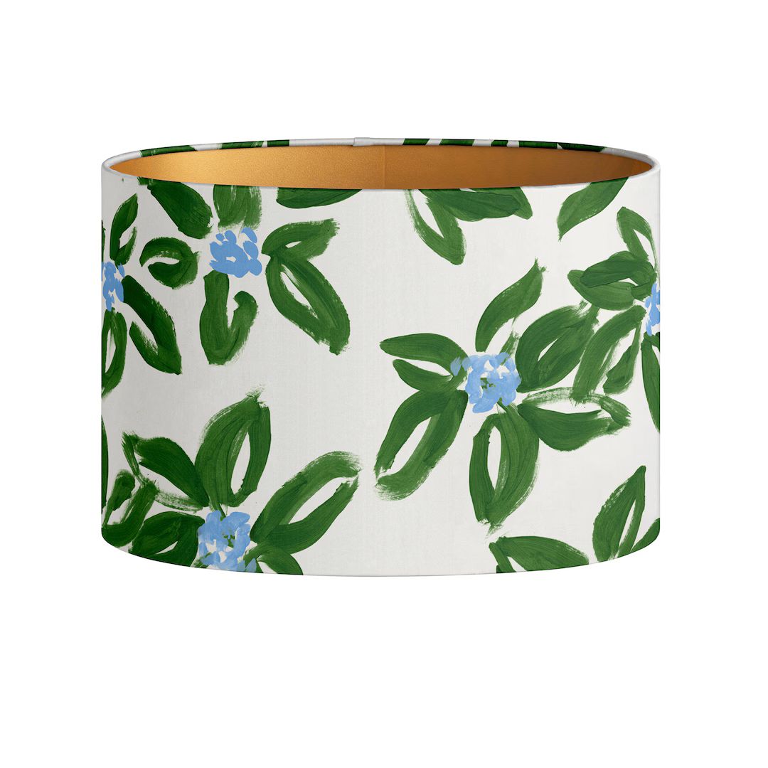 Lampshade Michelle Brush Green Floral Pattern Print Lighting Handmade Luxury Decorative Sustainab... | Etsy (US)