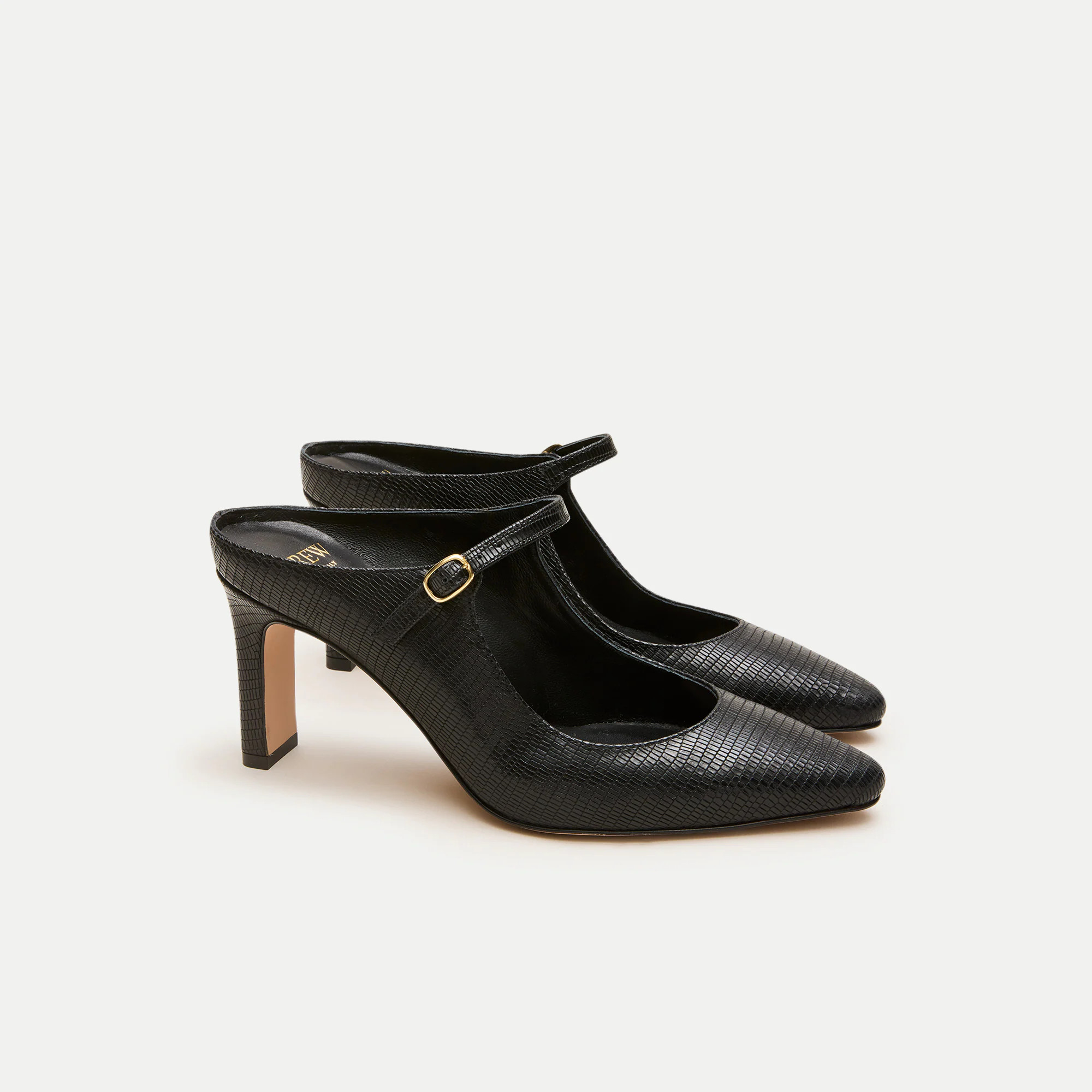 Mule pumps in lizard-embossed leather | J. Crew US