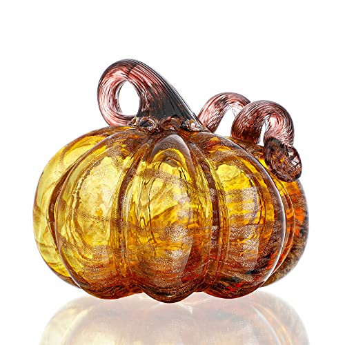 5 Inch Hand-blown Glass Pumpkin for Decorating, Crystal Pumpkin Fall Decor | Amazon (US)
