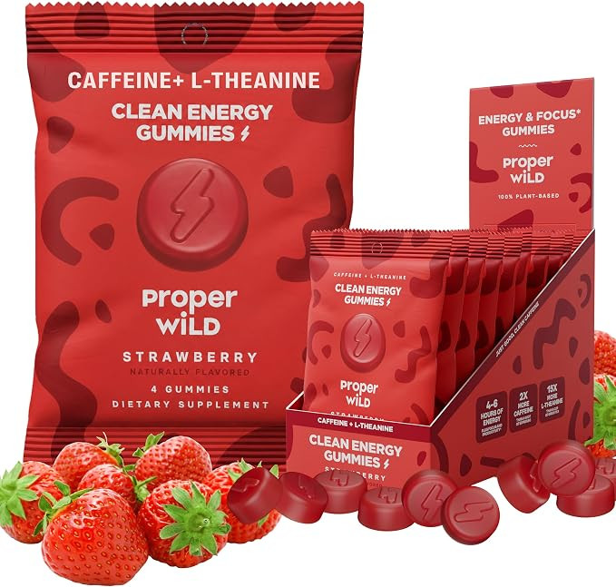 Proper Wild Energy Chews & Gummies for Focus & Clean Energy, Vegan with L-Theanine & Organic Caff... | Amazon (US)