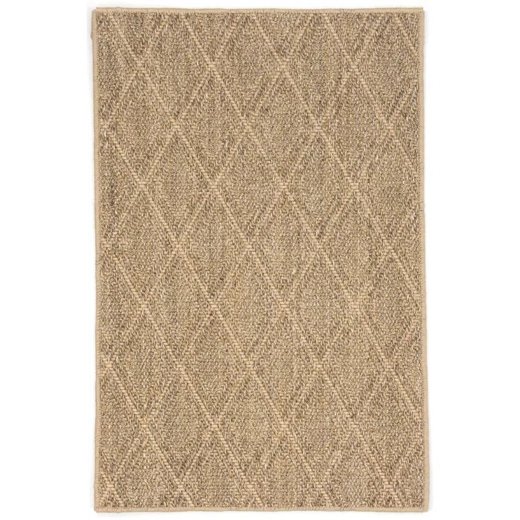 Diamond Geometric Machine Woven Area Rug in Natural | Wayfair North America