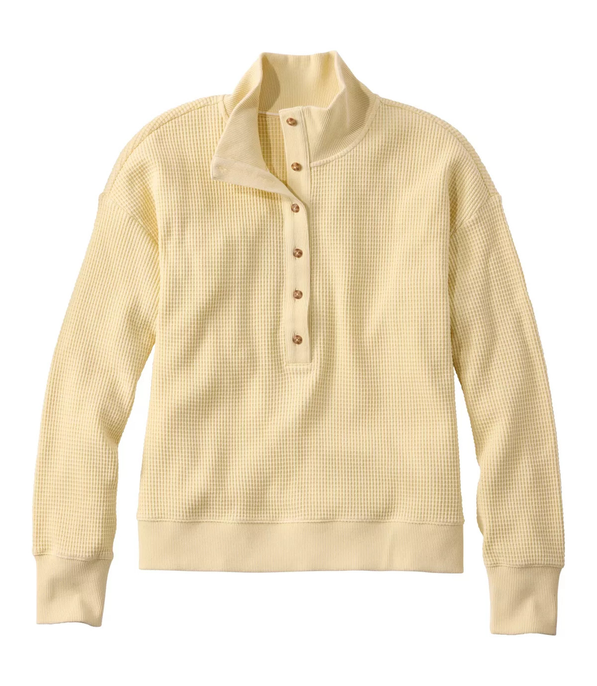 Women's Sunwashed Waffle Top, Mockneck Henley | L.L. Bean
