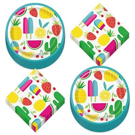Cactus and Sweets Paper Dessert Plates and Beverage Napkins (Serves 16) | Walmart (US)