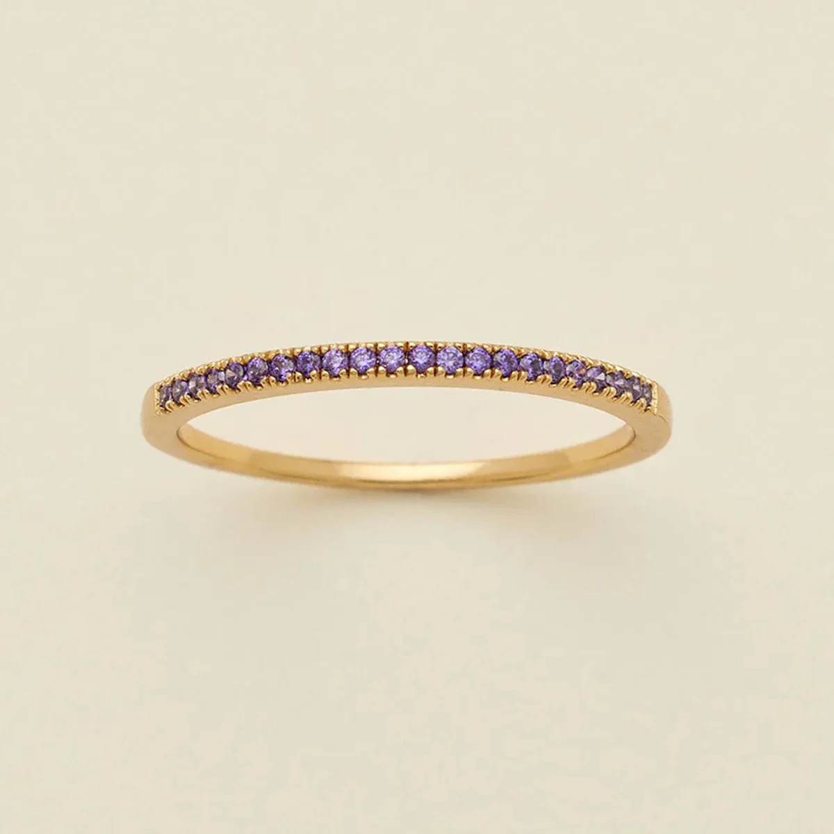 February Birthstone Stacking Ring | Gold Vermeil | Birthstone Ring | Made By Mary | Made by Mary (US)