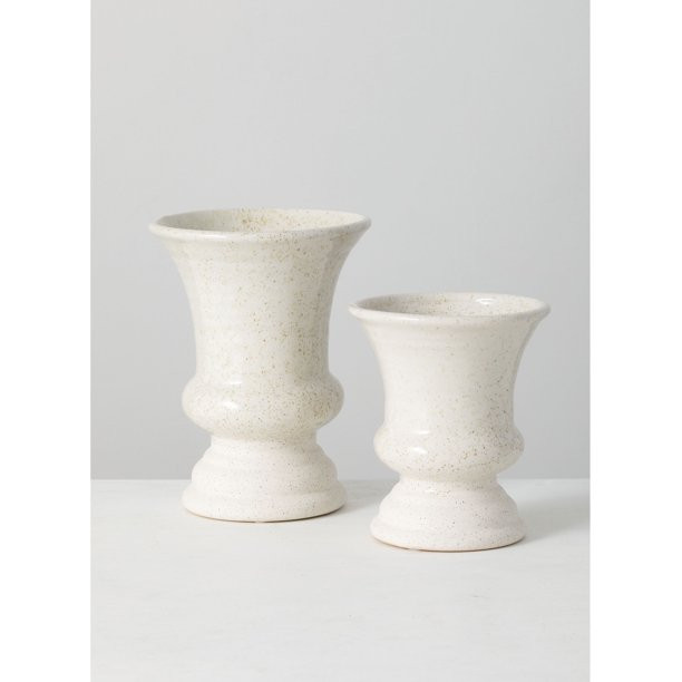 Sullivans Set of 2 Ceramic Vases 8"H & 6"H Off-White | Walmart (US)