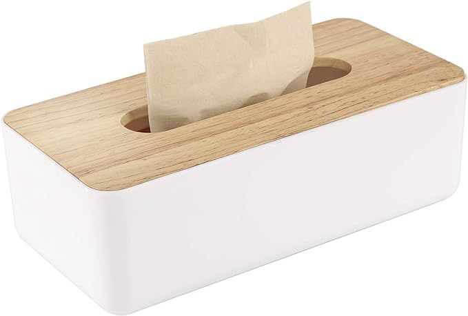 Bulking Wood Tissue Box Cover for Disposable Paper Facial Tissues, Wooden Rectangular Tissue Box ... | Amazon (US)