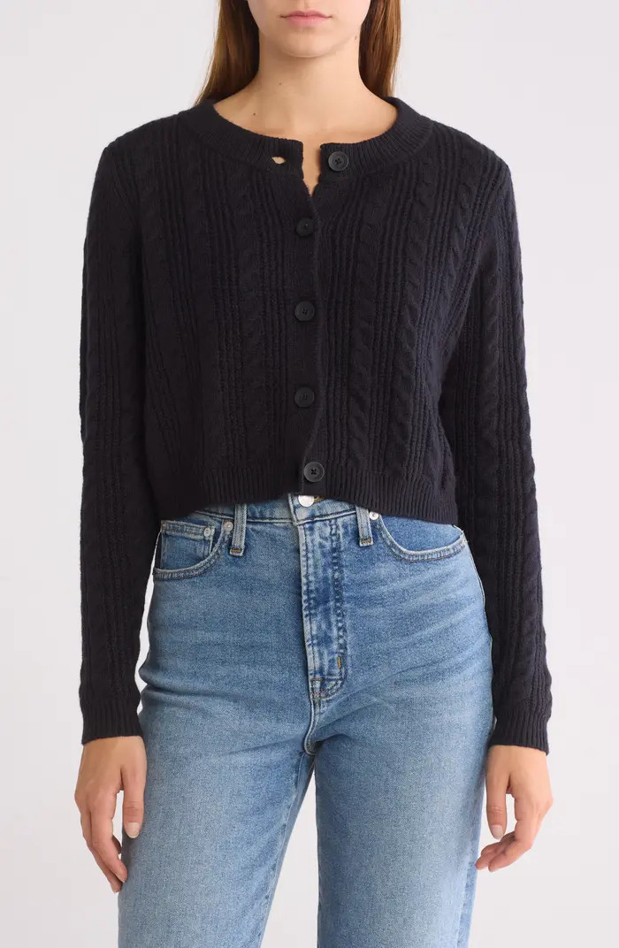 Cable Knit Crop Cardigan | Nordstrom Rack