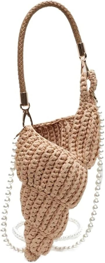 Handmade Woven Seashell Beach Shoulder Bag Handbag In Bohemian Style With Shoulder Straps And Pre... | Amazon (US)