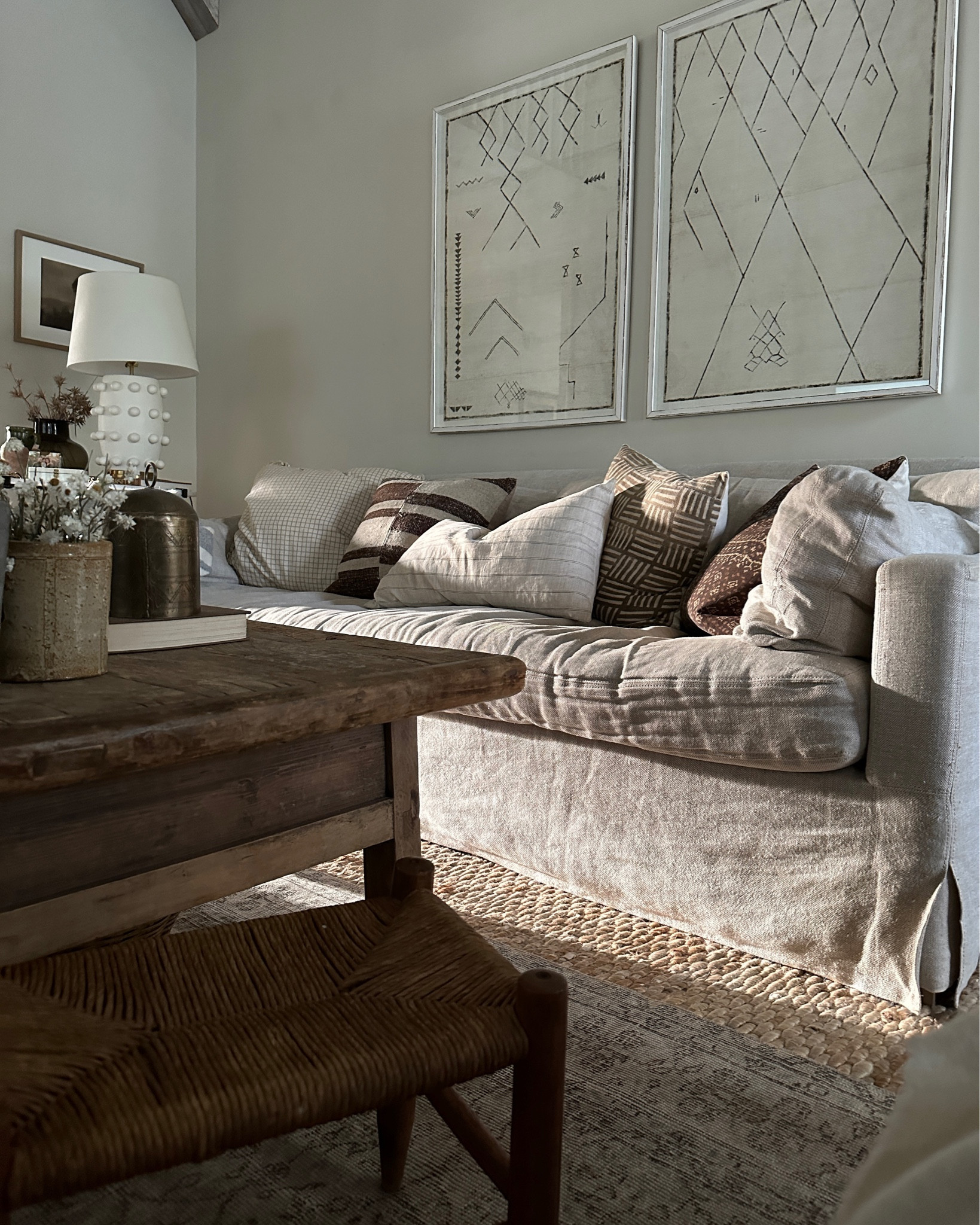 Cozy living room
Neutral decor 
Layers 
Living room
Layered rug 
Texture 

#LTKunder100 #LTKstyletip #LTKhome