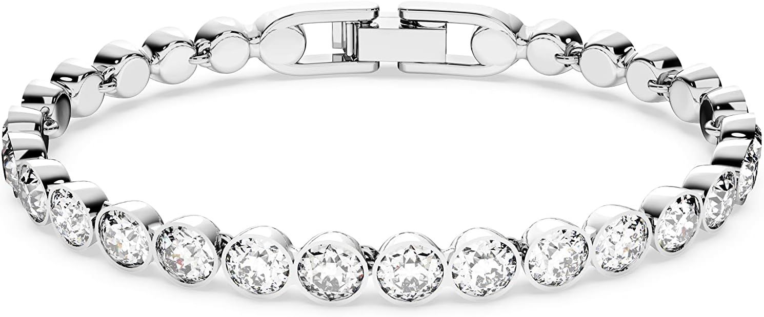 Swarovski Tennis Bracelet and Earring Jewelry Collection, Rhodium Finish, Clear Crystals | Amazon (US)