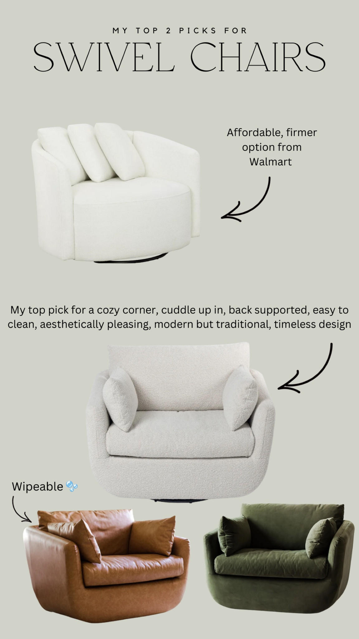 Cozy swivel oversized chair options for your home! Currently typing this out in the coziest chair from Albany park.  Can't recommend it enough  

#LTKstyletip #LTKhome #LTKfamily