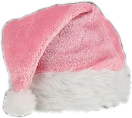 blinkee Pink Stylish Fluffy Fur Santa Christmas Plush Hat | Amazon (US)