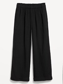 High-Waisted Crinkle Gauze Pull-On Ankle Pants | Old Navy (US)