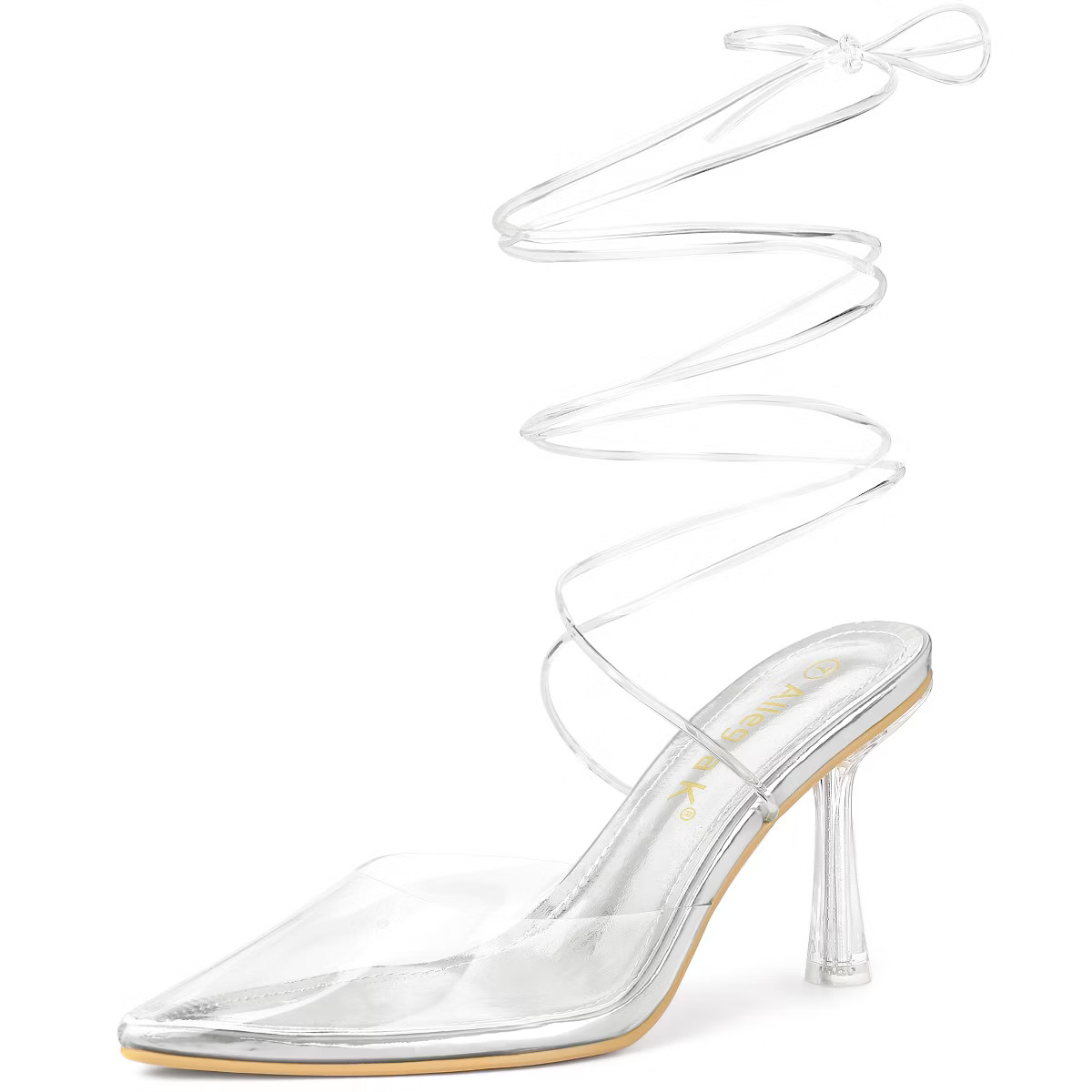 Allegra K Women's Clear Heels Lace Up Strappy Stiletto Heel Sandals | Target
